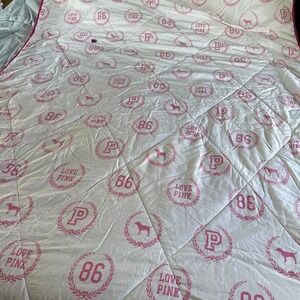Vintage Victoria's Secret Pink Reversible Comforter Twin/Twin XL monogram‎ dog